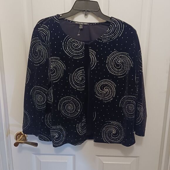 Vintage Briggs New York NWOT Velvet Sparkly Cardigan with Attached Top S… - Picture 1 of 6